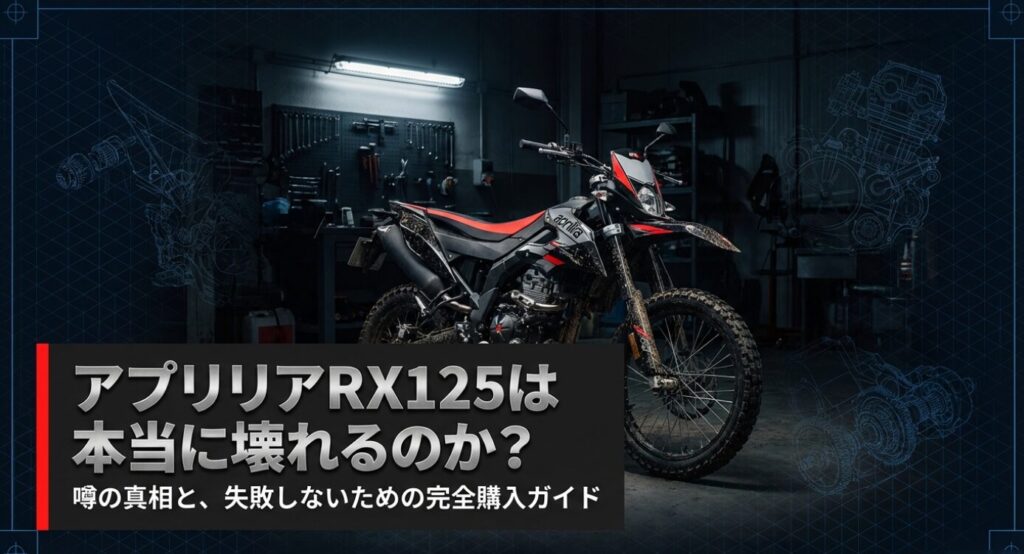 画像タイトル: バイクの故障の噂と現実の修理課題
代替テキスト: エンジンの透視図とともに、バイク自体が頻繁に故障するわけではなく、部品供給にかかる時間や専門店舗の少なさが修理完了までのタイムラグを生んでいるという現実を解説した図解。